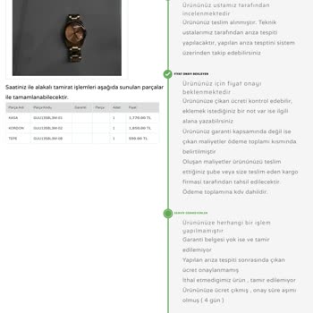 Guess Marka Saatin Garanti Süresi Dolmadan Kararması Ve Ücret Talebi