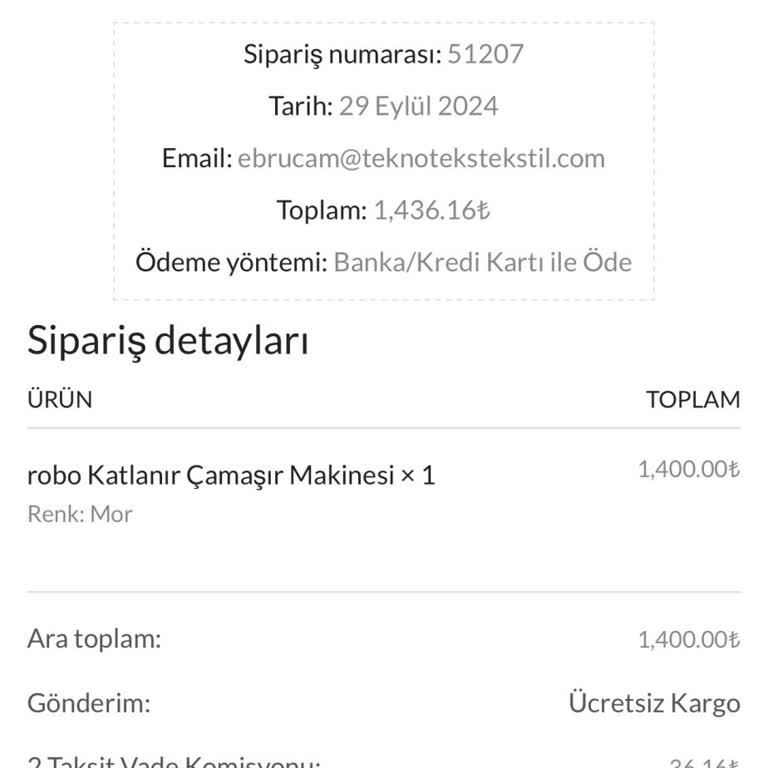 Katlanabilir Çamaşır Makinesi Teslimat Sorunu