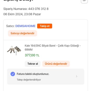 Kale Kilit Barel Vida Kırılması Ve Yetersiz Müşteri Hizmeti