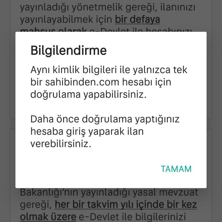 Sahibinden.com Hesap Doğrulama Ve Müşteri Hizmetleri Sorunu