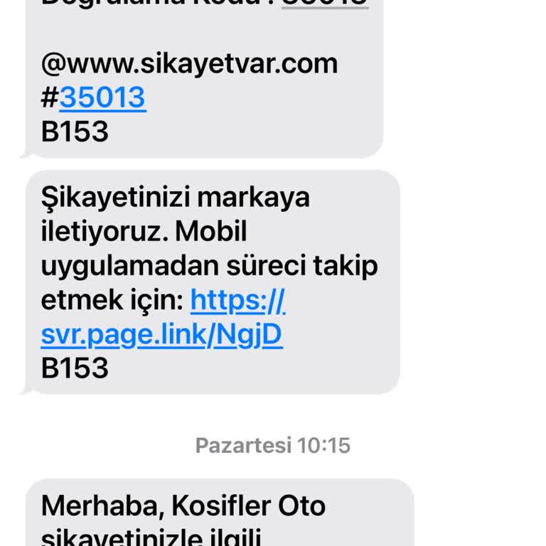 Geri Dönüş Bekleyen Şikayet