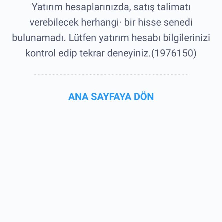 Hisse Satışında Sürekli Hata Ve Zarar