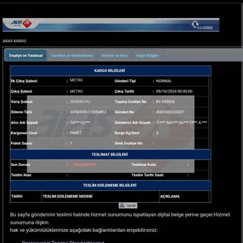 Aras Kargo Teslimat Gecikmesi Ve İletişim Sorunları!