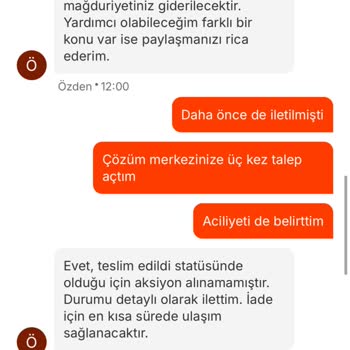 Teslim Edilmeyen Sipariş Ve İade Sorunu