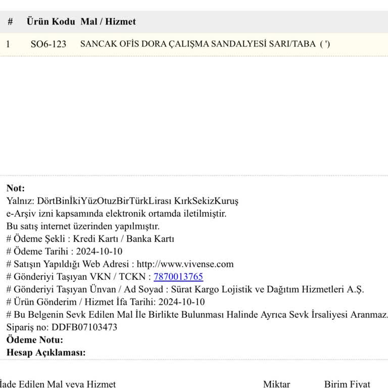 Yanlış Ürün Ebatları Ve İade Sürecinde Gecikme