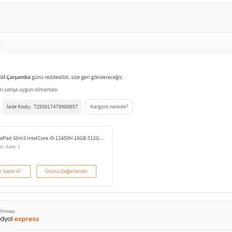 Kullanılmış Ürün Ve Yetersiz Destek