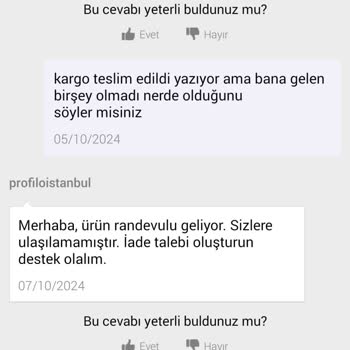 Teslim Edilmeyen Ürün Ve İletişim Sorunları