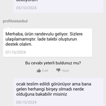 Teslim Edilmeyen Ürün Ve İletişim Sorunları