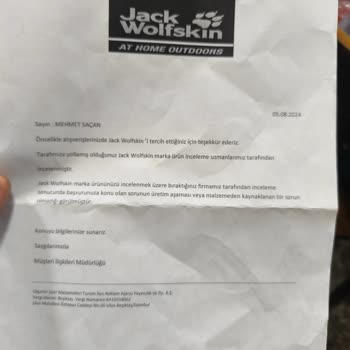 Jack Wolfskin Ceketinde Tüy Çıkma Sorunu Ve İade Süreci