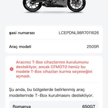 Yeni Alınan CFMOTO 250sr'de T-Box Eksikliği