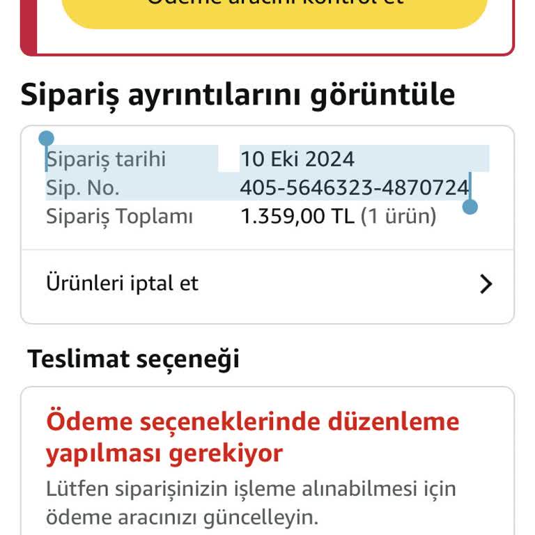 Amazon'da Ödenmiş Ürün Ücreti Ödenmemiş Görünüyor