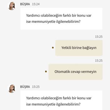 Canlı Destek Otomatik Cevap Sorunu