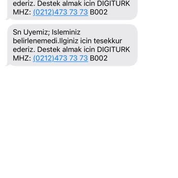 Digiturk'ün Yanıltıcı Mesajları Ve Müşteri Hizmetleri Sorunu