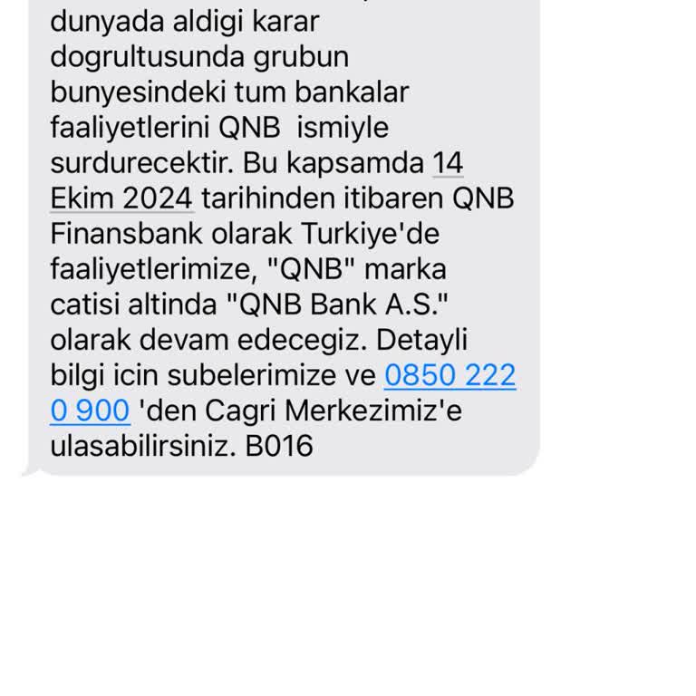 QNB Finansbank'tan Beklenmedik SMS Sorunu
