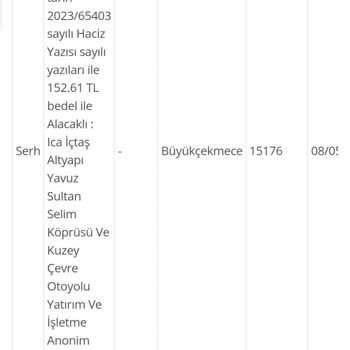 Köprü Geçiş Ücreti Haciz Sorunu