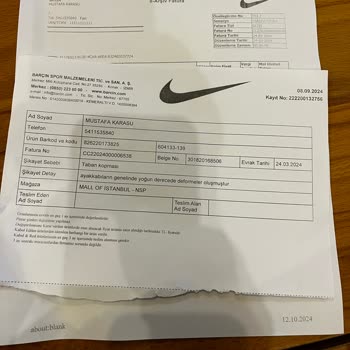Nike Ayakkabıda Taban Açılması Ve Müşteri Hizmetleri Sorunu