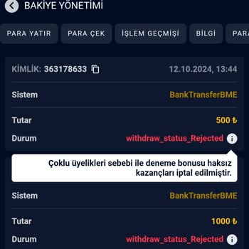 Kazancımın Silinmesi Ve Yanıltıcı Destek
