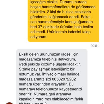 Eksik Ürün Teslimatı Ve Yetersiz Müşteri Hizmetleri