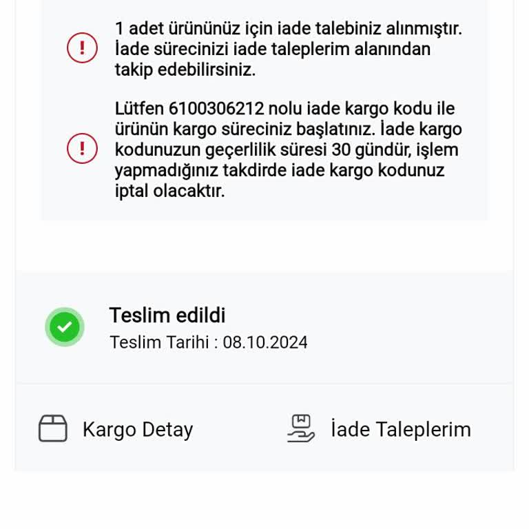 Yanlış Teslimat Ve İade Sorunu