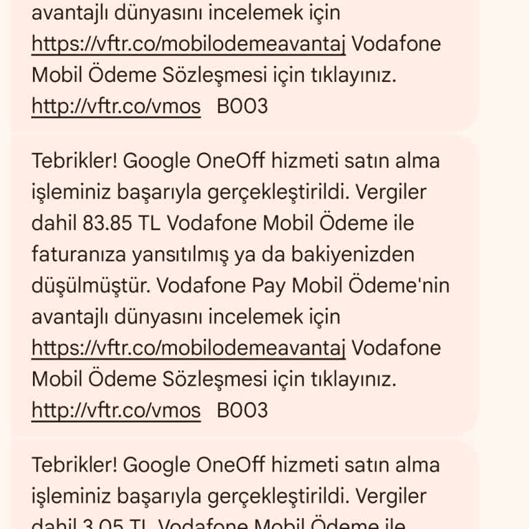 Vodafone Mobil Ödeme Sorunu Ve Bilgim Dışında Kesintiler