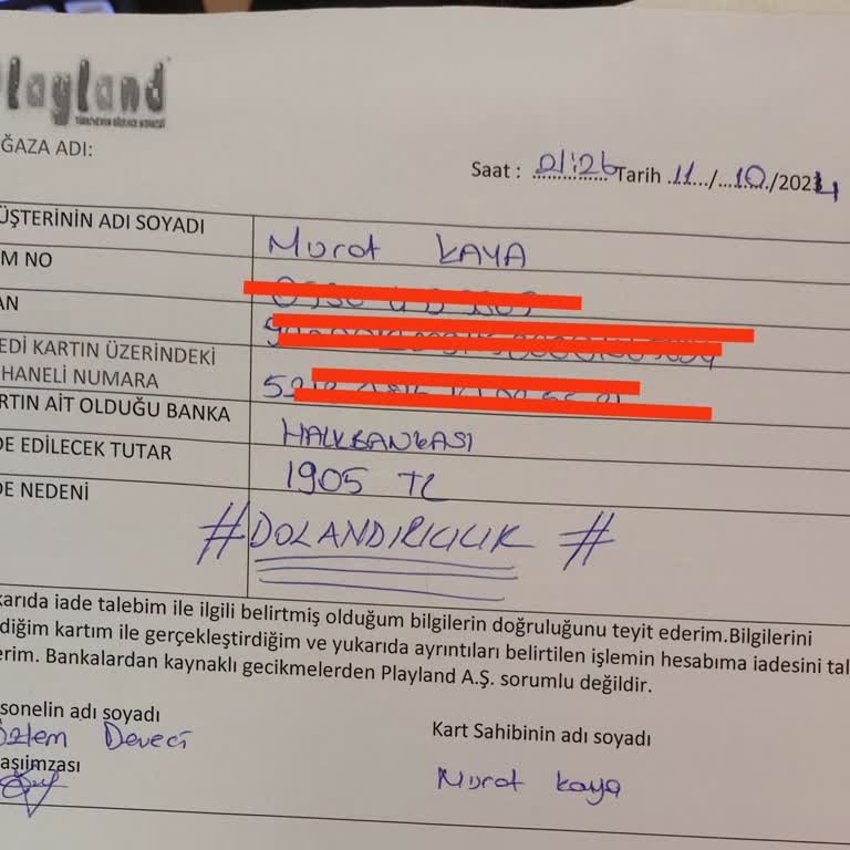 Playland Oyun Alanında Zaman Kısaltma Ve Para İadesi Sorunu