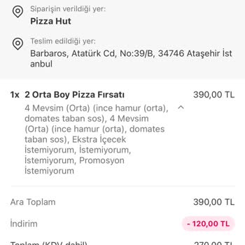 Pizza Siparişimde Hijyen Sorunu
