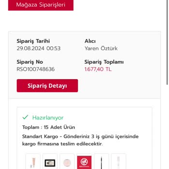 Rossmann Siparişimde Geri Dönüş Sorunu
