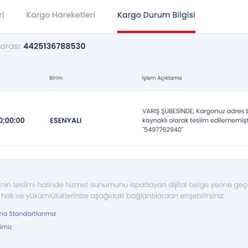 Teslim Edilmeyen Kargo Ve Yanıltıcı Bilgilendirme