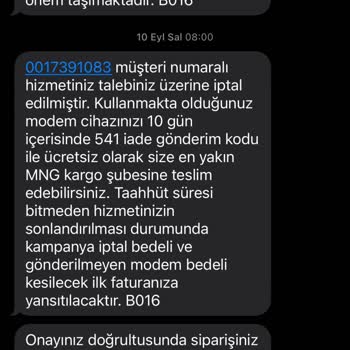 Vodafone Net Modem İadesi Ve Yanlış Fatura Mağduriyeti