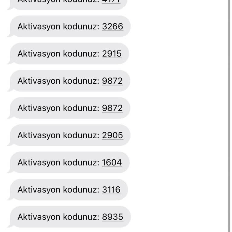 0850 701 58 35 Bilinmeyen Numaradan Gelen Aktivasyon Kodları