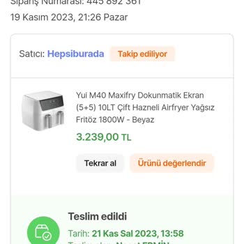 Yui Marka Airfryer Paslandı Ve Renk Değiştirdi