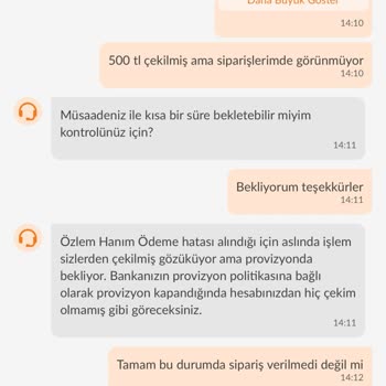 Trendyol GO Sipariş Sorunu Ve İade Belirsizliği