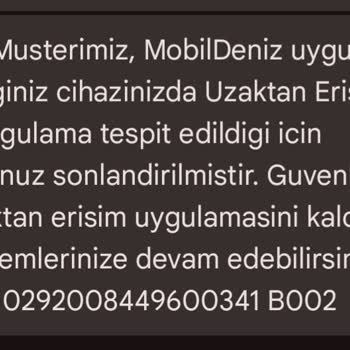 Denizbank Uygulamasında Güvenlik Engeli