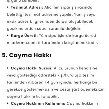 Mia Derma Türkiye Şikayeti