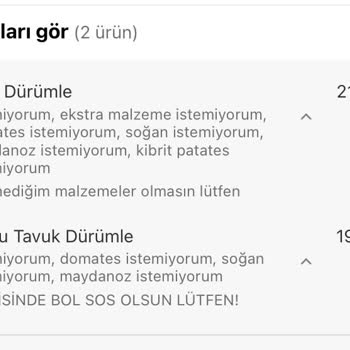 Dürümle Soslu Dürüm Hayal Kırıklığı: Müşteri Notları Yine Dikkate Alınmadı