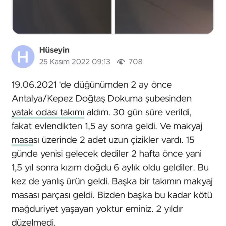 Yatak Odası Takımı: Bitmeyen Hasar Ve Yanlış Ürün Sorunu