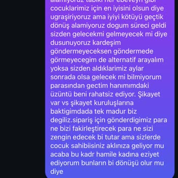 Teslim Edilmeyen Bebek Ürünleri