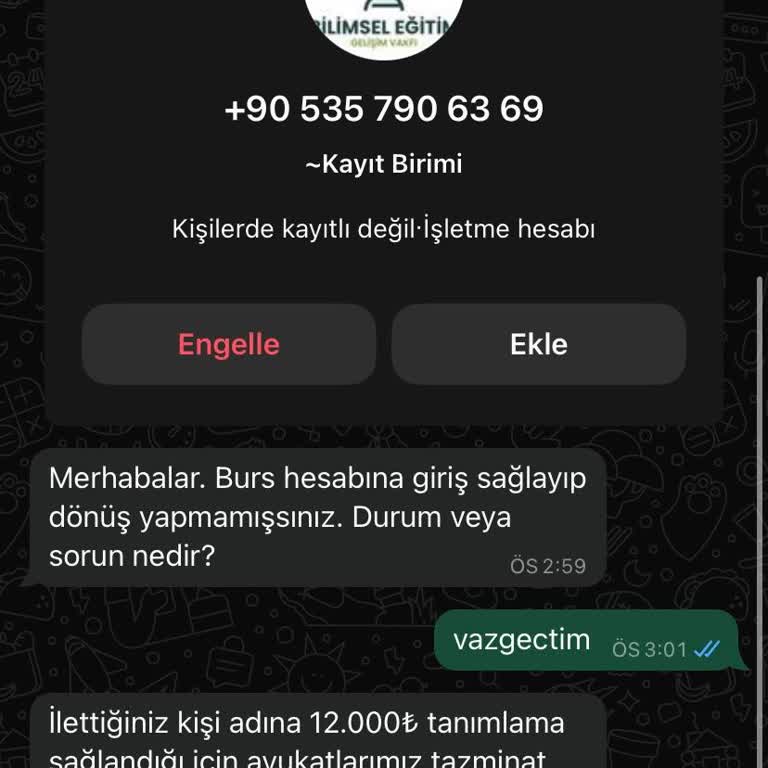 Bilimsel Eğitim Gelişim Vakfı Hakkında Şüpheli İşlemler Ve Tehditler