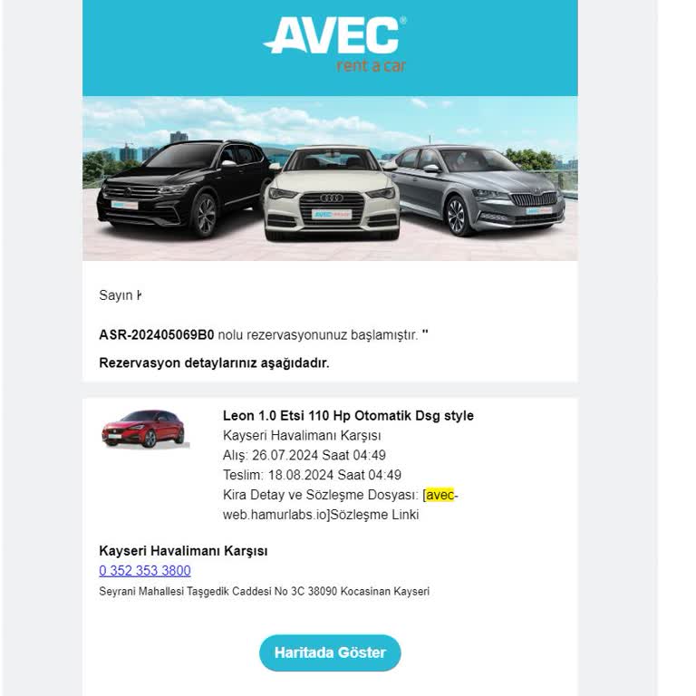 Avec Rent A Car Yanlış Araç Ve Sorunlu Kiralama Deneyimi