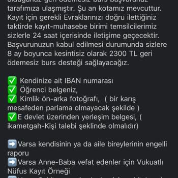 Burs Merkezi Bilgilerimi İzinsiz Kullandı