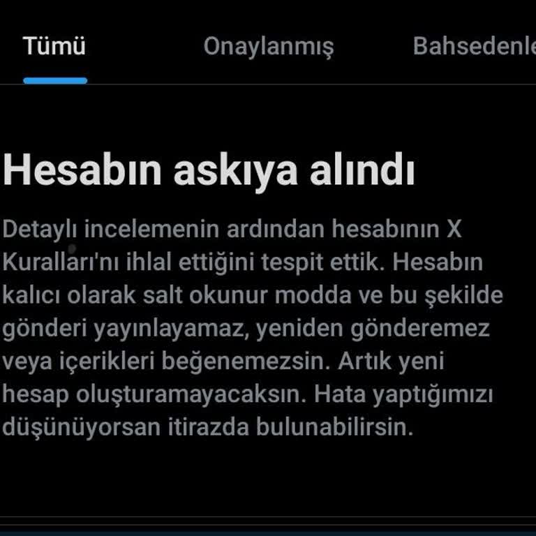 Askıya Alınan Hesap İçin Çözüm Bekleyen Kullanıcı