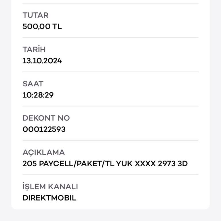 Yüklenen TL'nin Uygulamada Görünmemesi Sorunu