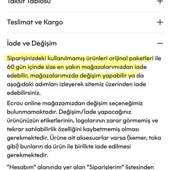 Yanıltıcı İade Ve Değişim Politikası