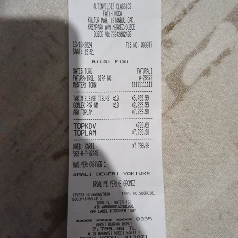 Altınyıldız'da İade Sorunu Ve Yanıltıcı Bilgi