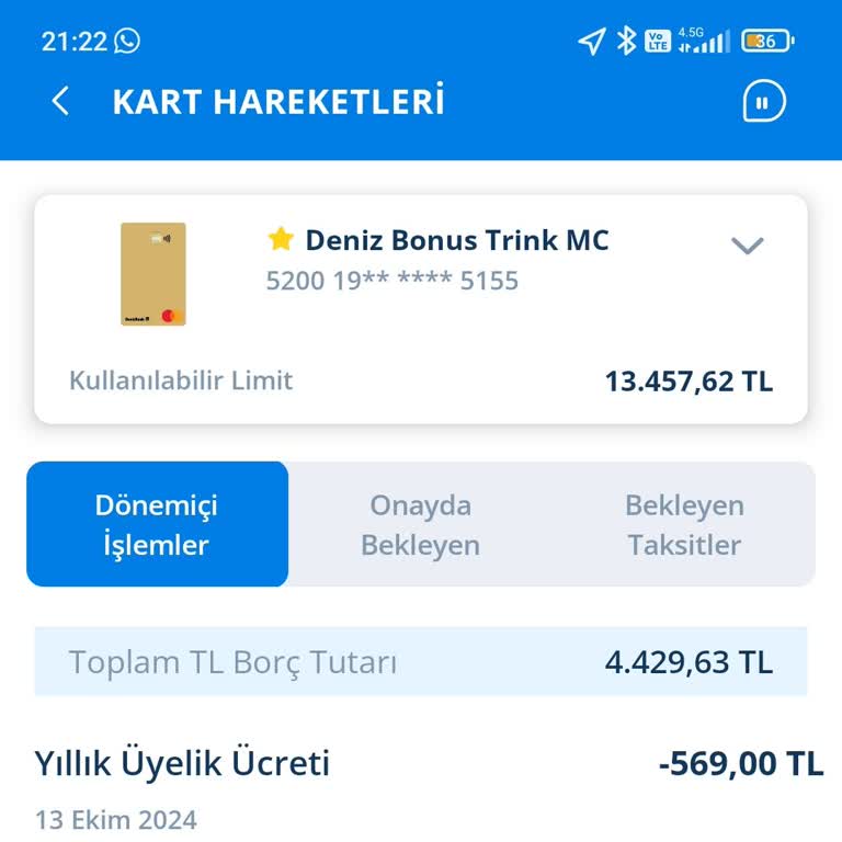 Denizbank Kredi Kartı Üyelik Ücreti Haksızlığı