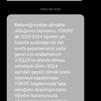 Burs Kesintisi Ve Yöksis Bilgi Karmaşası