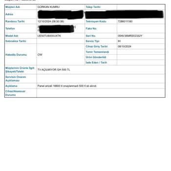 Samsung Televizyonumun Kronik Arızası