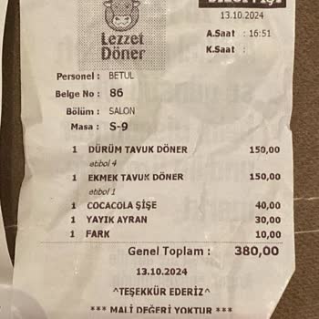 Lezzet Döner'de Hayal Kırıklığı: Fiyat Ve Kalite Uyuşmazlığı