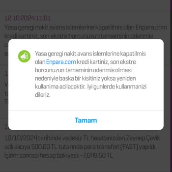 Enpara Kredi Kartı Nakit Avans Sorunu Ve Müşteri Hizmetleri İlgisizliği