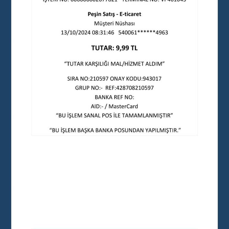 Bilinmeyen Çekim: Paramı Geri İstiyorum!